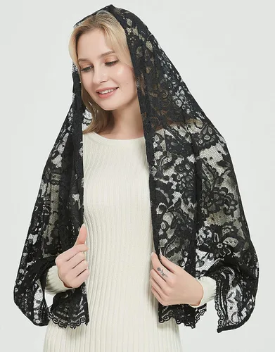 Vista 4 de Leimandy Cabeza que cubre el velo de mantilla católico Mantilla V25