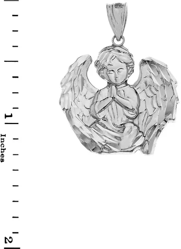 Vista 2 de Elegante colgante de plata de ley 925 con colgante de ángel de la guarda