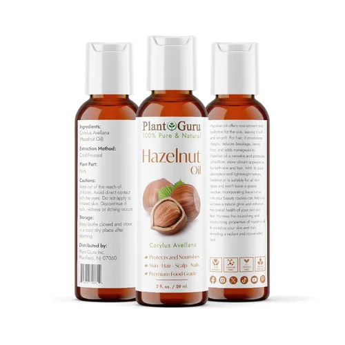 Vista 2 de Aceite de avellana de 2 onzas líquidas, prensado en frío, 100% puro, natural portador – Crema hidratante para el crecimiento de la piel, la cara