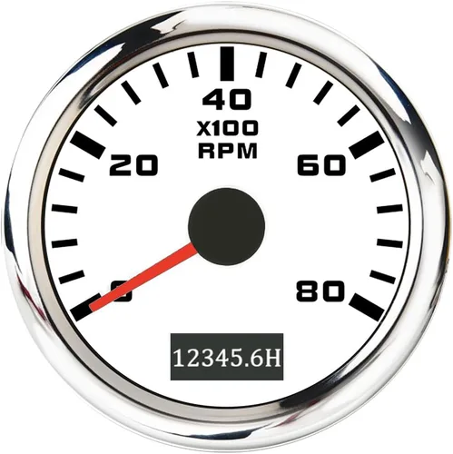 Vista 20 de ELING 52mm Generador 3000RPM Tacómetro con medidor de horas 12V 24V con retroiluminación roja