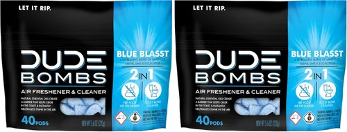 Vista 7 de DUDE Wipes DUDE Bombs - Eliminador de olores para inodoro, ambientador 2 en 1 y limpiador de inodoro, 1 paquete (40 cápsulas), mezcla desodorizante