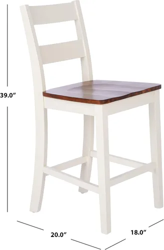 Vista 10 de SAFAVIEH Home Collection Yuri Taburete blanco y natural de 24 pulgadas (juego de 2)