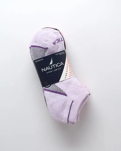 Vista 2 de Nautica Calcetines deportivos de corte bajo para mujer (paquete de 6)