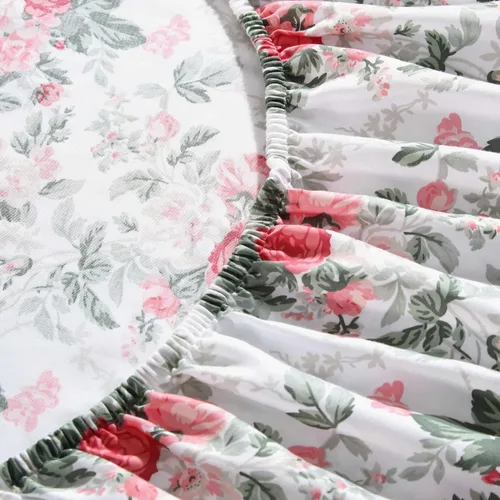 Vista 5 de Laura Ashley - Juego de sábanas individuales con sábana bajera y funda de Bettinas Blooms Rojo
