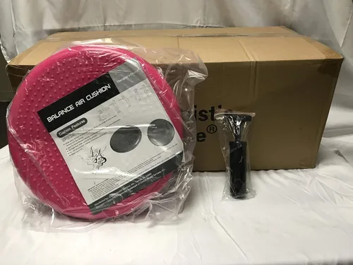 Vista 5 de Therapist's Choice Disco de equilibrio de estabilidad lleno de aire inflado, caja de 10 piezas, más 1 bomba de mano de 7 pulgadas Negro