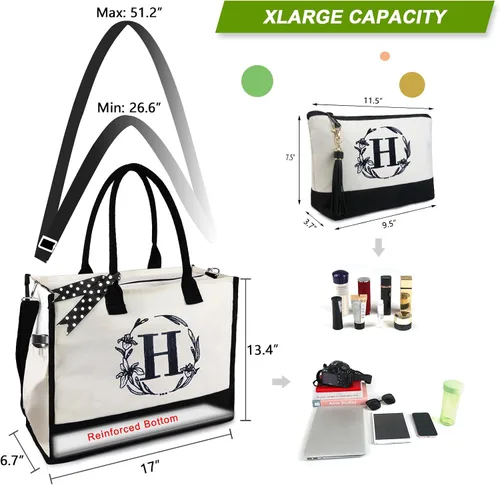 Vista 50 de BeeGreen Bolsa personalizada para mujeres, mamá, profesora, amigas, hermana, bolsas de regalo con bolsa de Comestic