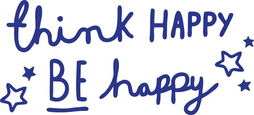 Vista 5 de Decaltor Think Happy Be Happy - Calcomanía para pared, con texto en inglés "Think Happy Be Happy" (texto en inglés) con texto en inglés "Think Happy