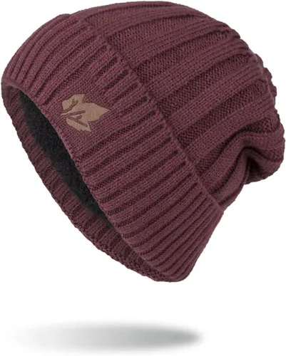 Vista 2 de Gorro de punto para hombre, gorro de invierno cálido Skullies para ciclismo al aire libre