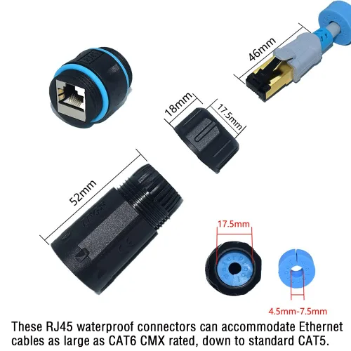 Vista 2 de 5PCS blindado RJ45 M23 IP68 CAT6 conector impermeable