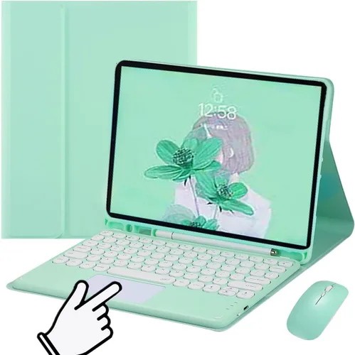 Vista 20 de Galaxy Tab S6 Lite 10.4 pulgadas 2024/2022/2020 Funda de teclado táctil con mouse Lindas teclas redondas Touchpad Slim Smart Magnético Desmontable