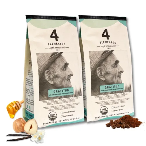 Vista 11 de 4 Elementos Café integral clásico de 12 onzas, tostado medio oscuro, 100% arábica de Colombia, sabor audaz y rico