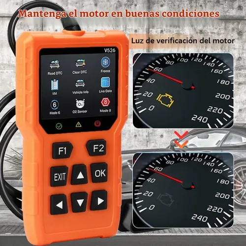 Vista 2 de Herramienta de diagnóstico del escáner V526 OBD2, herramienta de escáner de código de falla de luz del motor de borrado de verificación, DTC, flujo