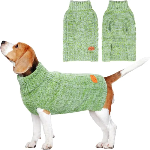Vista 8 de BEAUTYZOO Suéteres de perro para perros pequeños, ropa de punto con agujero Pompones beige