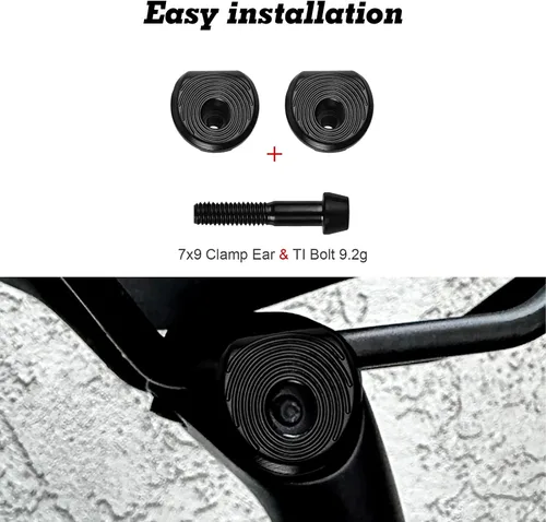 Vista 6 de x xotic tech Abrazadera de oreja para tija de sillín de bicicleta 7x9 Ti Bolt para carril de carbono ovalado compatible con TREK Madone Domane
