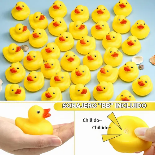 Vista 3 de Vinsot - Mini patos de goma a granel, juguetes de baño chirriantes