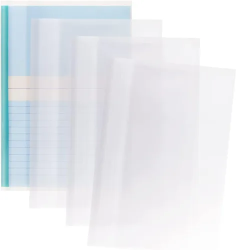 Vista 7 de ONLYKXY 10 fundas transparentes para libros de ejercicios para libros escolares, fundas de plástico impermeables (A4)