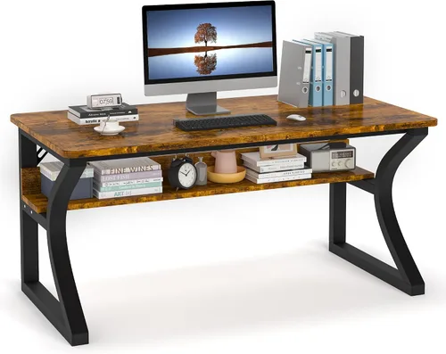 Vista 8 de 55.1 x 23.6 In Computer Desk Study Table PC Desk w/Storage for Home Office Black