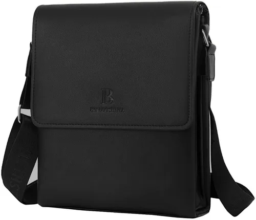 Vista 9 de Leathario Bolso de hombro para hombre, de cuero auténtico, pequeño bolso de mensajero para hombre, bolso cruzado para hombre, bolso de viaje