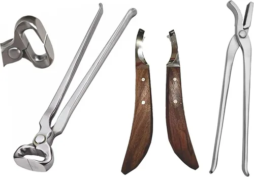 Vista 2 de Farrier Tools - Juego de cuchillos de pezuña de 14 pulgadas con 12 pulgadas de clincher y herrador, herramientas profesionales de corte y sujeción