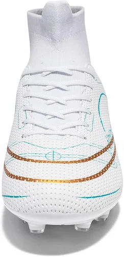 Vista 6 de JIEBUNIAO Zapatos deportivos de fútbol para hombre, botas altas con picos para exterioresinteriores, para niños y niñas, tenis de entrenamiento