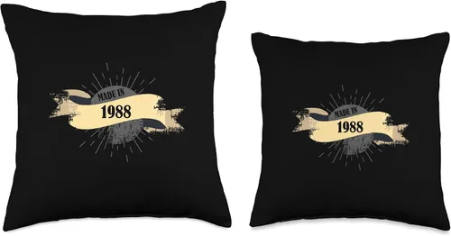 Vista 3 de Made in 1988 Birthday Vintage Retro Throw Pillow