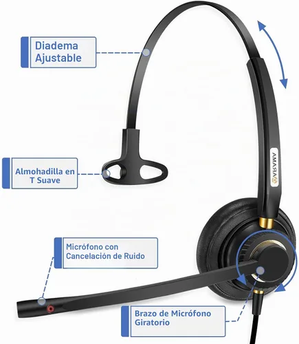 Vista 8 de Arama Auriculares de teléfono para teléfonos de oficina para Polycom