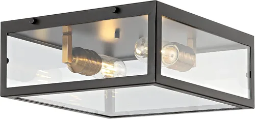 Vista 7 de JONATHAN Y Lámpara de techo cromada de 8 pulgadas para baño, cocina, pasillo, entrada, pantalla de vidrio transparente, 1 bombilla LED Cromo