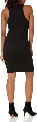 Vista 2 de Calvin Klein Vestido Henley acanalado sin mangas con cuello redondo para mujer