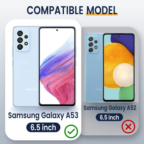 Vista 2 de Goton Funda compatible con Samsung Galaxy A53 5G con cubierta de cámara y anillo de soporte con protector de pantalla de vidrio templado, grado