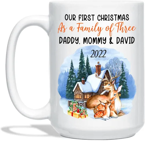 Vista 13 de Taza de fotos de bebé Navidad 2022, taza personalizada para la primera Navidad del bebé, regalo personalizado para recién nacido, taza de café