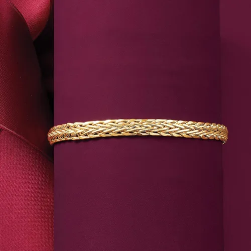 Vista 5 de Ross-Simons Pulsera de trigo trenzado de oro amarillo de 14 quilates. 8.5 pulgadas, Oro, Sin gemas.