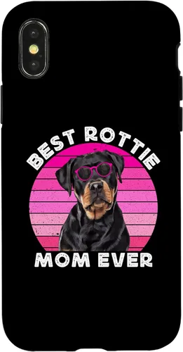 Vista 5 de Funda para iPhone 12 mini Rottweiler Mom para mujer, diseño vintage de Rott Mama Rottie