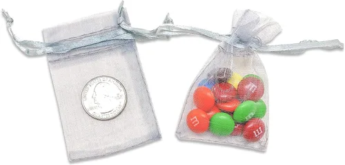 Vista 34 de TheDisplayGuys - Paquete de 48 bolsas de regalo de organza transparente negra de 2 x 2-3/4 pulgadas con cordón, bolsas de regalo para joyas, bolsas