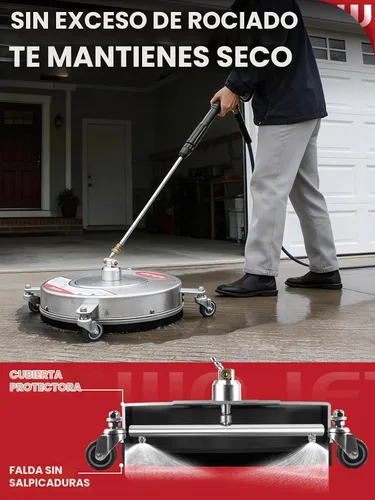 Vista 6 de WOJET Limpiador de superficies compacto de 16 '' PRO con ruedas 4500PSI