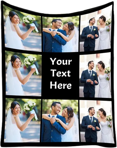 Vista 9 de Manta personalizada con texto en imagen, fotos, regalos para adultos, niños, novia, novio, Navidad, Halloween, día del padre, madre, San Valentín
