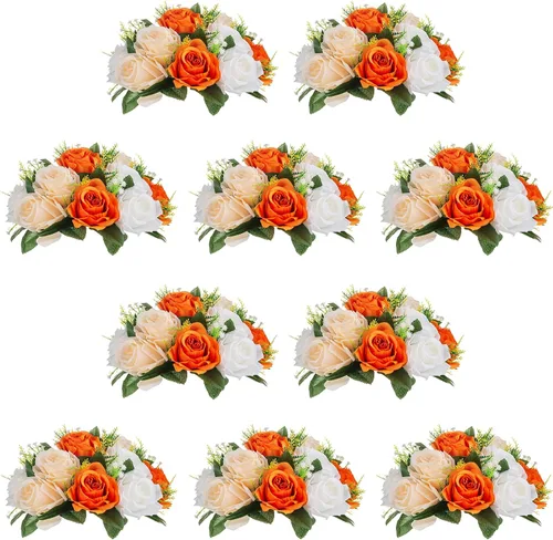 Vista 28 de NUPTIO Rosas Artificiales Negras Flores: Ramo de Flores Falsas Decoraciones de Halloween - 15 Cabezas Centros de Mesa de Rosas Artificiales con Base