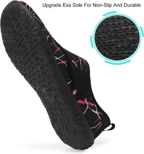 Vista 6 de JIASUQI Zapatos deportivos para senderismo y playa, zapatos acuáticos descalzos, para natación, deportes, caminar, para mujeres y hombres