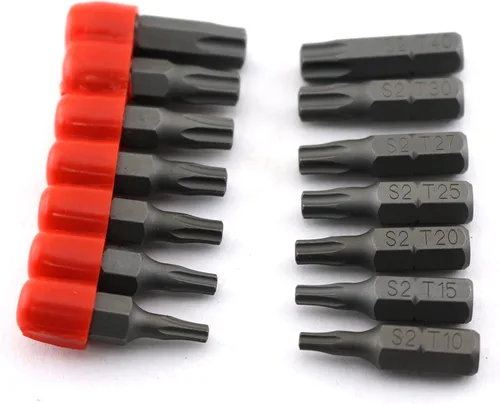Vista 37 de TMAX Juego de puntas de destornillador de cabeza de estrella T6 Torx de 25 piezas, acero S2 de 6 puntos T-6 puntas de inserción de destornillador