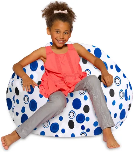Vista 13 de Posh Creations - Sillón puff para niños, adolescentes y adultos, incluye funda extraíble y lavable a máquina, tamaño mediano de 27 pulgadas, lona