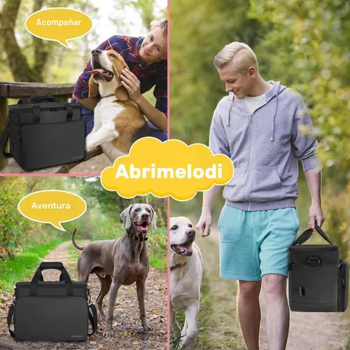 Vista 7 de Juego de 6 bolsas de viaje para perros, kit de viaje grande para Negro