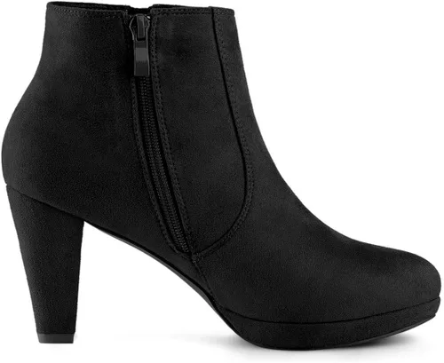 Vista 7 de Allegra K Botines de tacón grueso con cremallera lateral para mujer