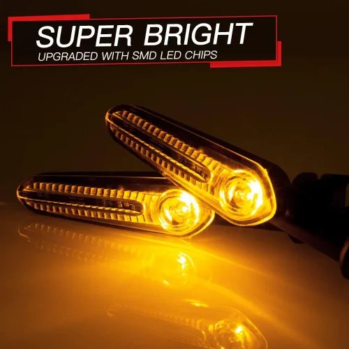 Vista 5 de Indicadores LED de Señal de Giro Delanteros y Traseros Compatibles con Yamaha YZF R1 R3 R6 R7 R9 R15 R25 YBR 125/250, MT-125/-07/-10, FZ-25/-010