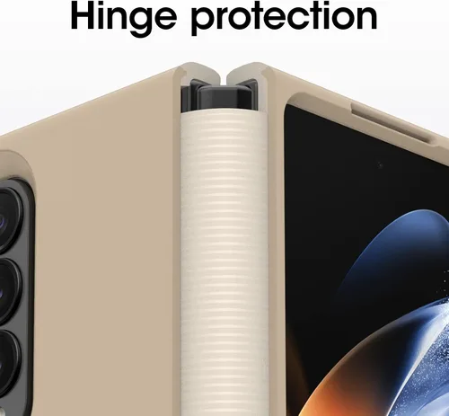 Vista 3 de OtterBox Symmetry Flex Series - Funda para Samsung Z FOLD4, diseño de Don't Even CHAI (marrón)