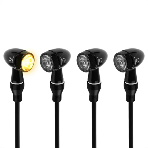 Vista 6 de evermotor CNC - Señal de giro para motocicleta, 12 V, luz intermitente LED ámbar 2 piezas, impermeable, universal, forma de bala, carcasa