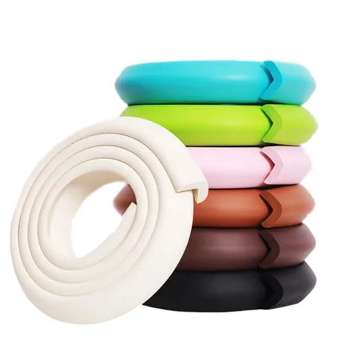 Vista 26 de Protectores de borde de mesa en forma de L, color negro, borde de 13.1 pies + 4 esquinas Parachoques NBR de alta densidad, corte fácil