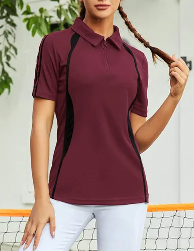 Vista 4 de JACK SMITH Polo de golf deportivo de manga corta que absorbe la humedad para mujer