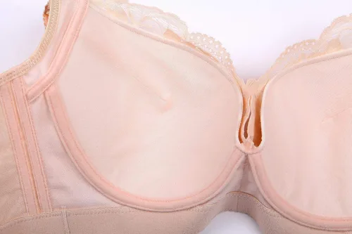 Vista 5 de Sujetadores push up para mujer, talla grande, encaje floral, con aros, copa suave, para uso diario