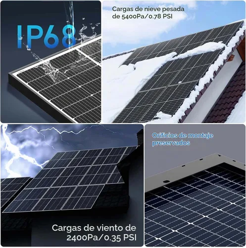 Vista 3 de Renogy Panel solar bifacial de 640 vatios, monocristalino para encendido