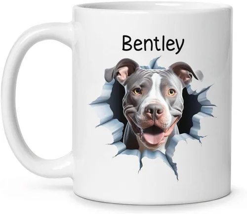 Vista 22 de Tazas de café con nombre personalizado único y emocionado Chihuahua rompió la pared, tazas de café personalizadas para perros, regalo para niños