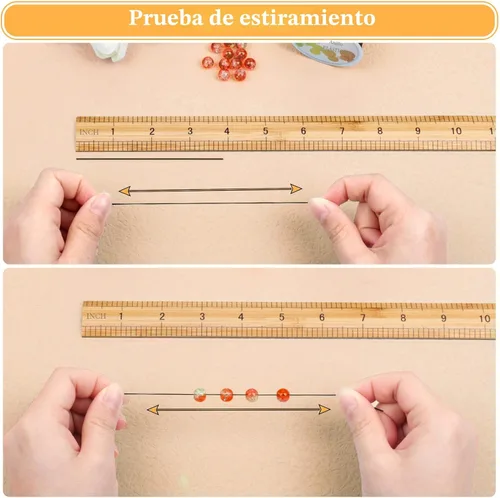 Vista 4 de Cuerda elástica negra Paxcoo, cordón elástico para cuentas para pulseras, collares, fabricación de joyas y suministros para enhebrado